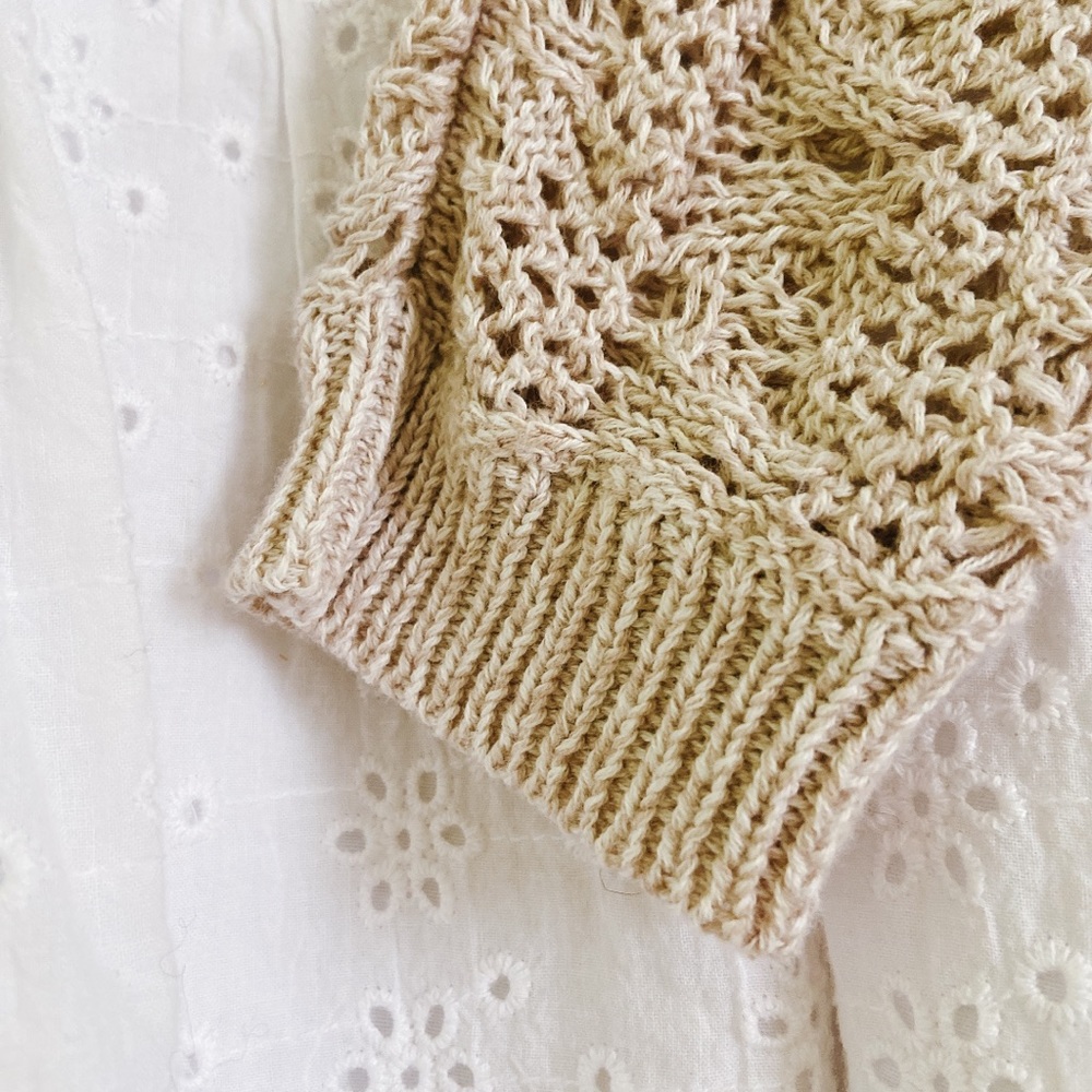 crochet “soft girl” duster cardigan - beige